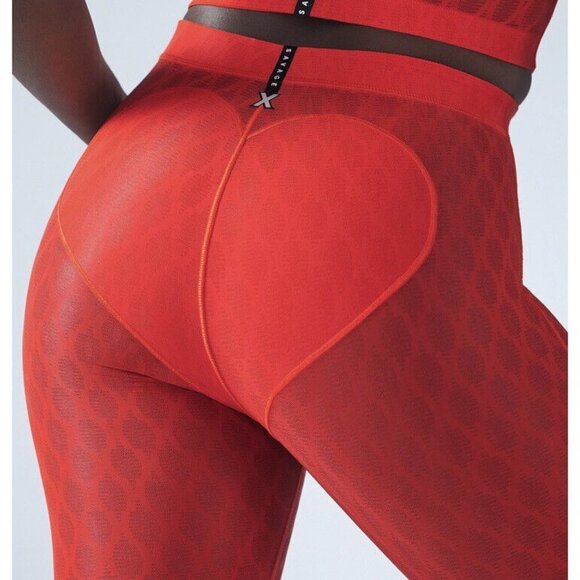 Savage X Fenty Run 2 You Tank & Mesh High Waist Leggings Set Red XL 14/16 NWT - Picture 8 of 12
